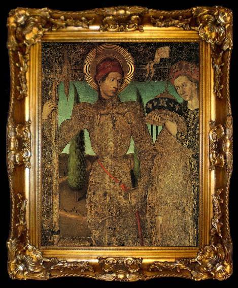 framed  HUGUET, Jaume Triptych of Saint George (detail) af, ta009-2